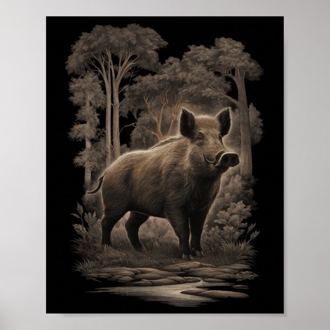 Umweltschutz Klimaschutz Wildschweine Poster (Vorne)