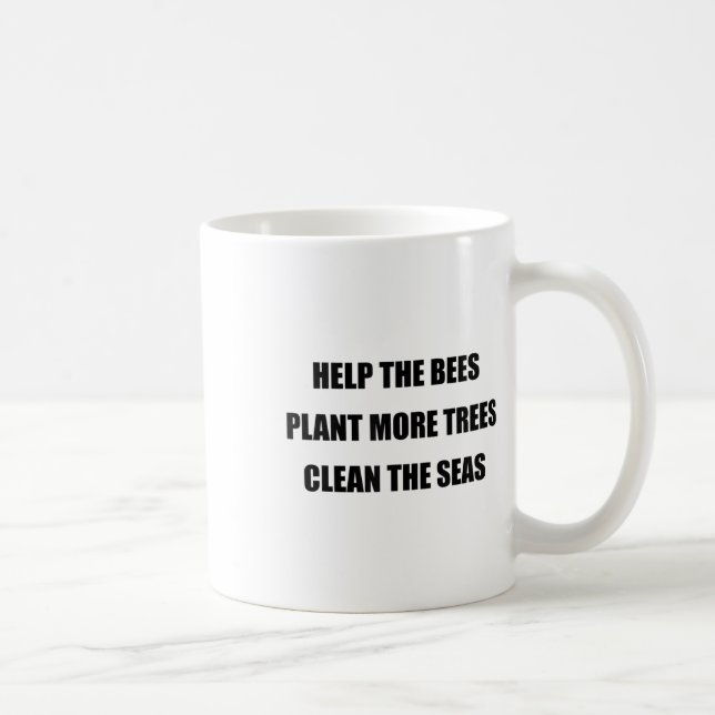 Umweltschutz - Rett der Bienen, Pflanze Mo Kaffeetasse (Rechts)