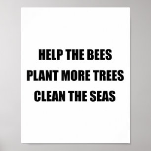 Umweltschutz - Rett der Bienen, Pflanze Mo Poster