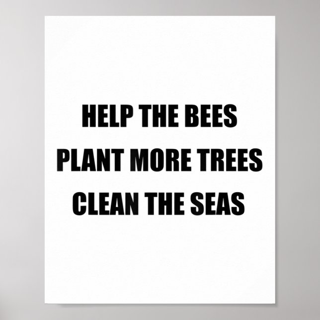 Umweltschutz - Rett der Bienen, Pflanze Mo Poster (Vorne)