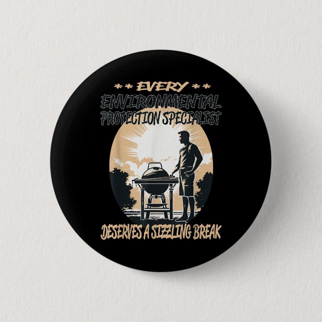 Umweltspezialist Funny Grillen Koch Button (Vorderseite)