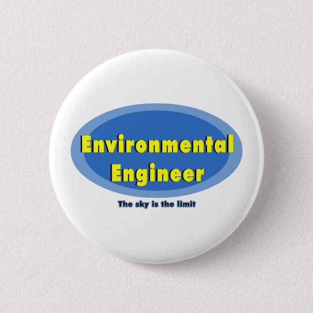 Umwelttechniker Blue Oval Button (Vorderseite)