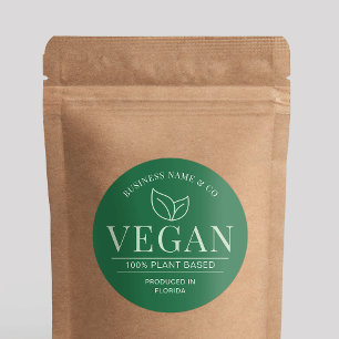Umweltzeichen für vegane Pflanze Runder Aufkleber