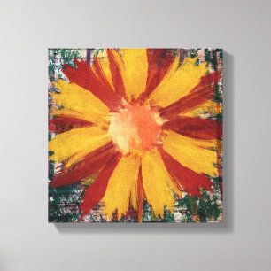 Umwickelte Leinwand, Grunge-Blume Leinwanddruck