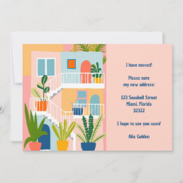 Umzug Ankündigung neue Adresse farbenfrohe Wohnung