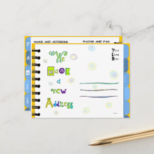 Umzug der Ankündigungsadresse Buch F-J Postkarte