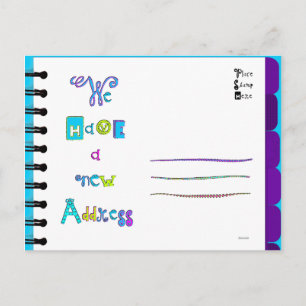 Umzug der Ankündigungsadresse Buch 'Z' Postkarte