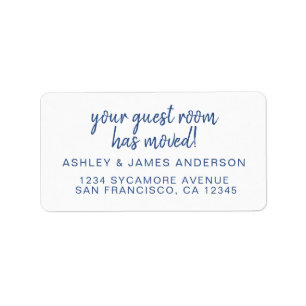 Umzug des Announcement Guest Room - Neue Adresse Adressaufkleber