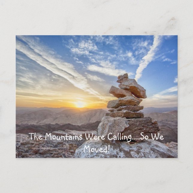 Umzug in die Berge Postkarte (Vorderseite)