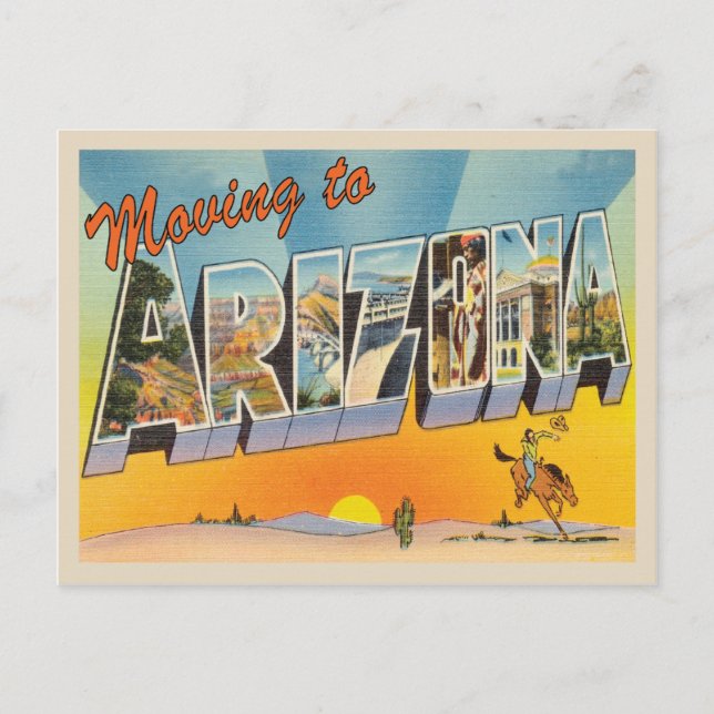 Umzug nach Arizona - Vintage Adressänderung Ankündigungspostkarte (Vorderseite)