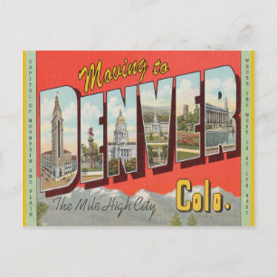 Umzug nach Denver im Vintage-Stil Adressänderung Postkarte