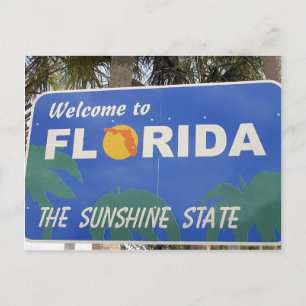 Umzug nach Florida Begrüßungszeichen Änderung der  Ankündigungspostkarte