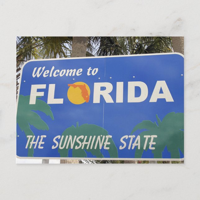 Umzug nach Florida Begrüßungszeichen Änderung der  Ankündigungspostkarte (Vorderseite)