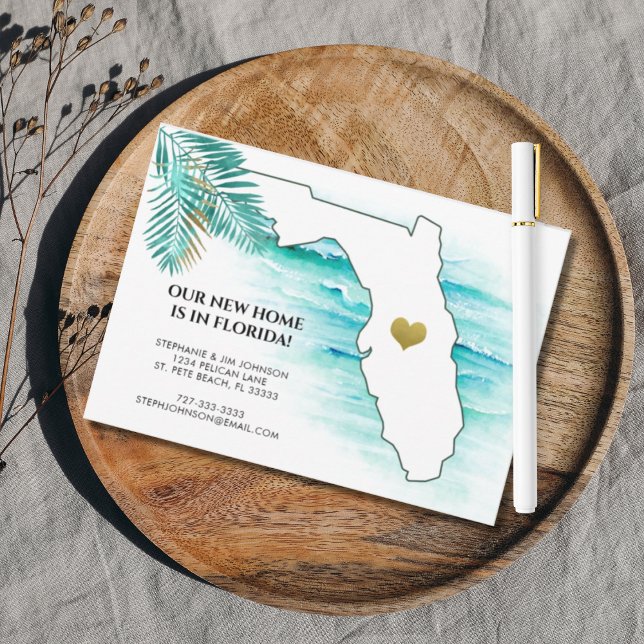Umzug nach Florida Staat Karte Gold Herz Neue Zuha (Von Creator hochgeladen)