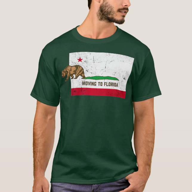 Umzug nach Florida Verlassend Kalifornien erschütt T-Shirt (Vorderseite)