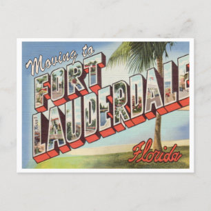 Umzug nach Fort Lauderdale Florida Vintage Adresse Postkarte