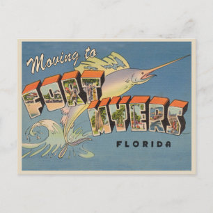Umzug nach Fort Myers Florida Vintage Adressänderu Postkarte