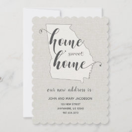 Umzug nach Georgia New Address Zuhause Sweet Zuhau Einladung