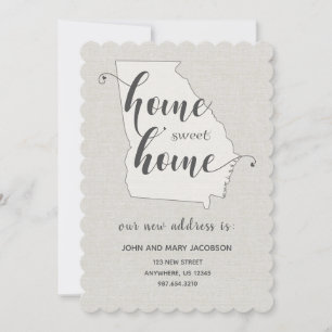 Umzug nach Georgia New Address Zuhause Sweet Zuhau Einladung
