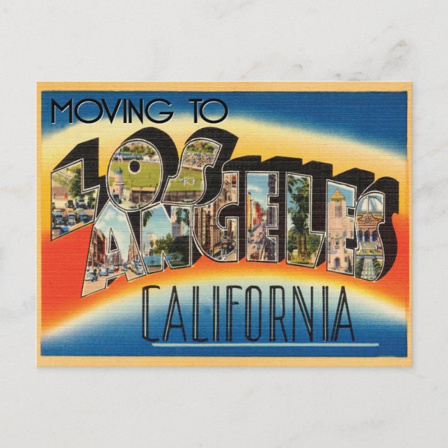 Umzug nach Los Angeles - Vintager Adresswechsel Ankündigungspostkarte (Vorderseite)