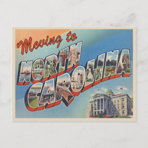 Umzug nach North Carolina Vintage Adresänderung Ankündigungspostkarte