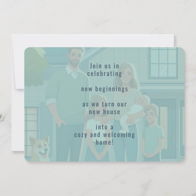 Umzug zu New Zuhause Foto Housewärming Einladung (Rückseite)
