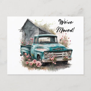 Umzugspostkarte mit Pickup-Truck Postkarte