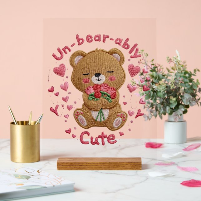Un-bear-abel süßer Teddybär Acrylschild (Hochzeit)