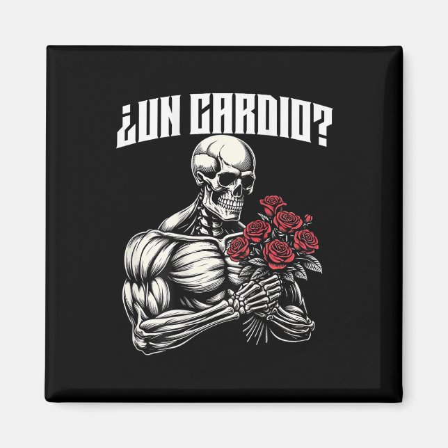Un Cardio Espalda. Calaca Con Flores Rosas Magnet (Vorne)