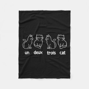 Un Deux Trois Cat - French Cat Lover Kitty Owner Fleecedecke