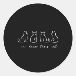 Un Deux Trois Cat Funny Cat Lovers 1 Runder Aufkleber