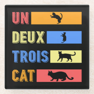 Un Deux Trois Cat Glasuntersetzer