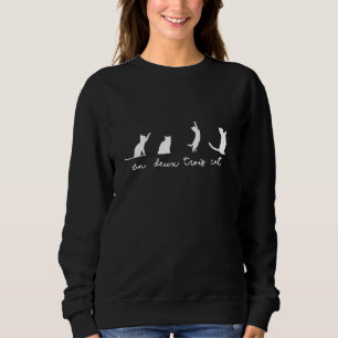 Un Deux Trois Cat Niedlich Kitten Funny Graphic Ca Sweatshirt