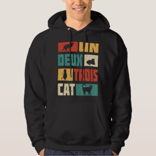 Un Deux Trois Katze Niedlich Retro Vintage Katze 1 Hoodie