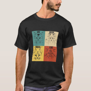Un Deux Trois Katze Süße Tier Adoption Französisch T-Shirt