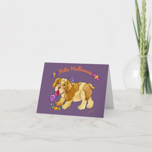 Un Dulce Cachorrito Halloween Karte (Vorderseite)