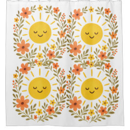 un & Floral Frame Duschvorhang