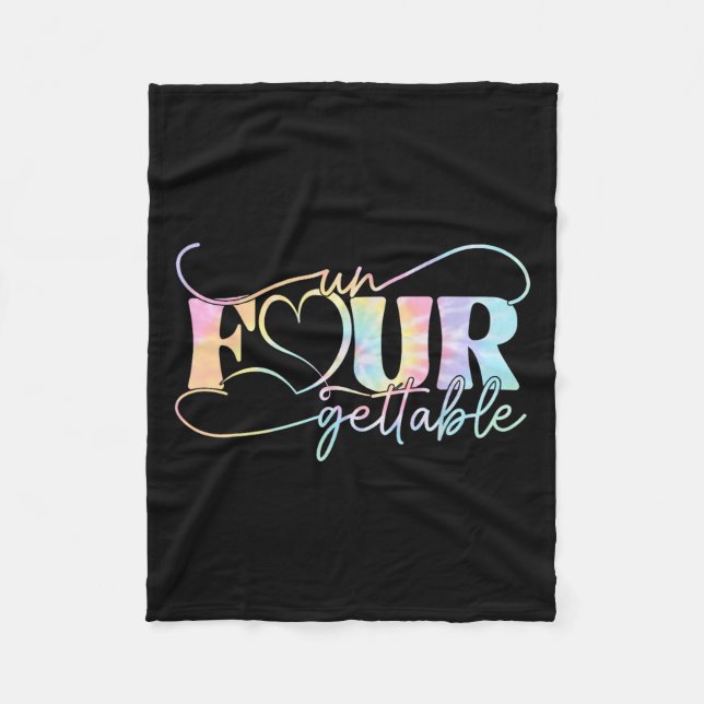 Un Four Gettable Heart Tie Dye 4th Birthday Girls  Fleecedecke (Vorderseite)