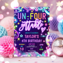 Un-Four-Gettable Neon Glow 4. Geburtstag Party