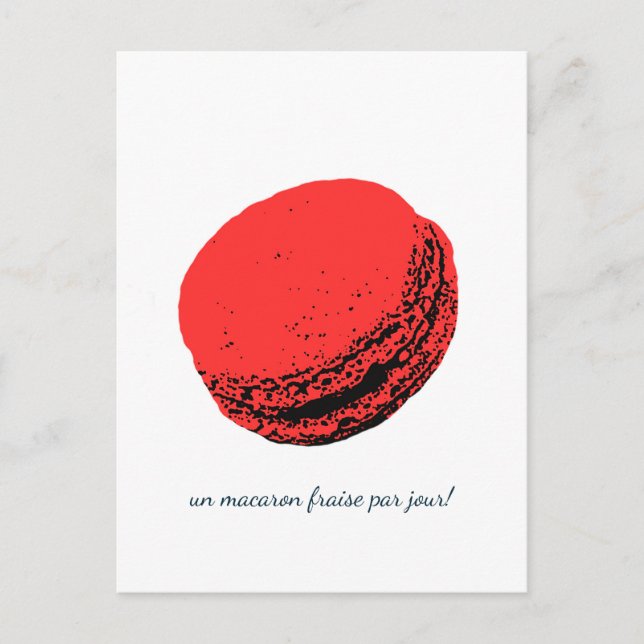 Un macaron fraise par jour! postkarte (Vorderseite)