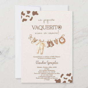 un vaquerito viene en camino Baby Shower Einladung