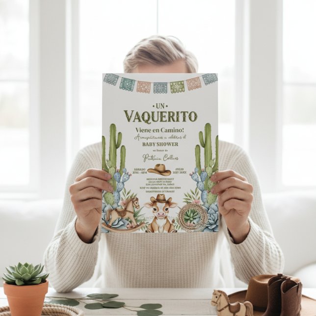un vaquerito viene en camino rodeo baby shower einladung (Von Creator hochgeladen)