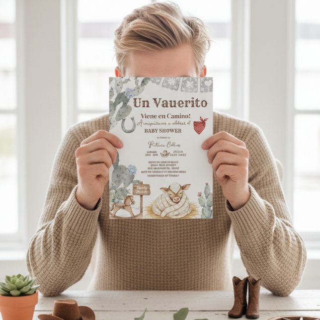un vaquerito viene en camino rodeo baby shower einladung (Von Creator hochgeladen)