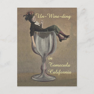 Un-Wine-Ding-Spaß-vintage-Wein-Gal-Glas-Postkarten Postkarte
