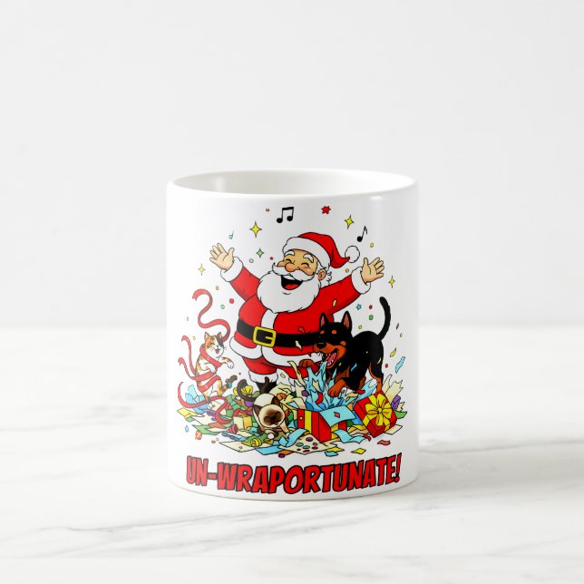 Un-wraportunate: Santa’s Gift Unleashed Kaffeetasse (Mittel)