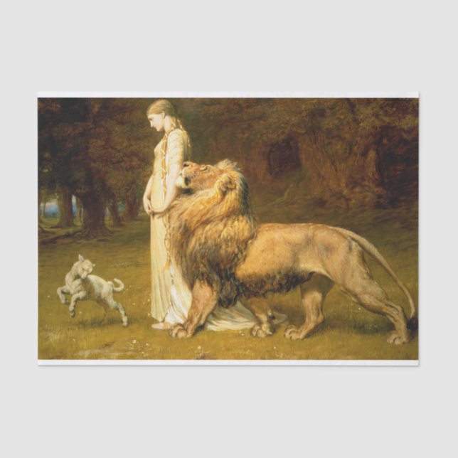Una and Lion from Spensers Fee Queene - Riviere Seidenpapier (Vorderseite)