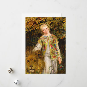 Una and the Lion, 1860 von William Bell Scott Feiertagskarte