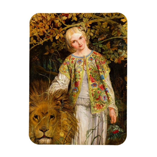 Una and the Lion, 1860 von William Bell Scott Magnet (Vertikal)