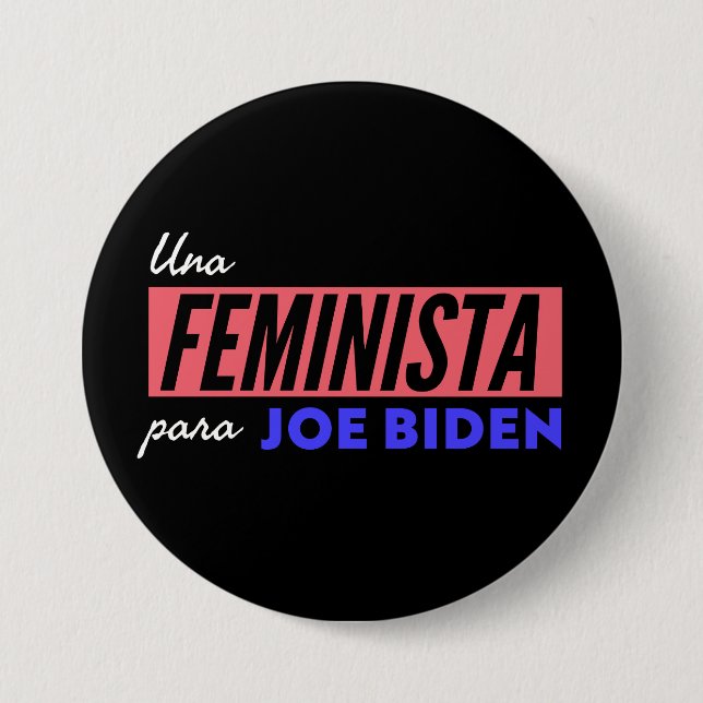 Una Feminista Para Joe Biden Round Button (Vorderseite)