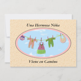 Una Hermosa niña Viene en Camino/Babyparty Einladung